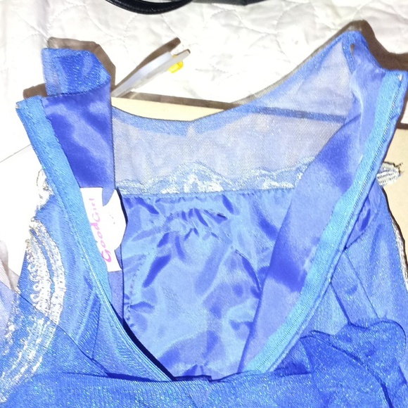 Girls Flower Girl Dress/blue and gold FORMAL DRESS - Picture 10 of 10